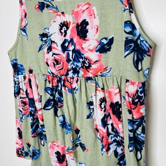 SHEIN Curve 3XL Tank Top Floral Green Blue Pink - Picture 5 of 7